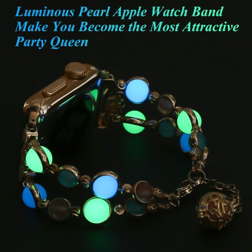 For IWatch Band  38/40/4242/44/45mm Adjustable Wristband Night Luminous Pearl - Picture 6 of 11
